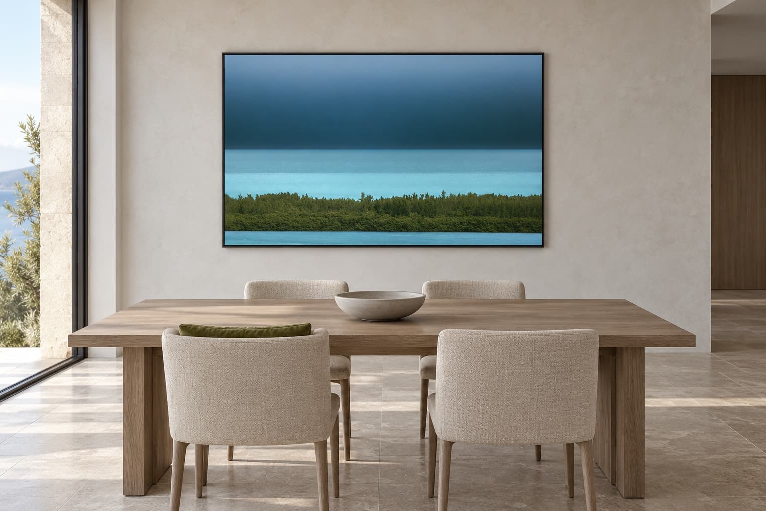 Illustrative interior setting for Between Blue Bands