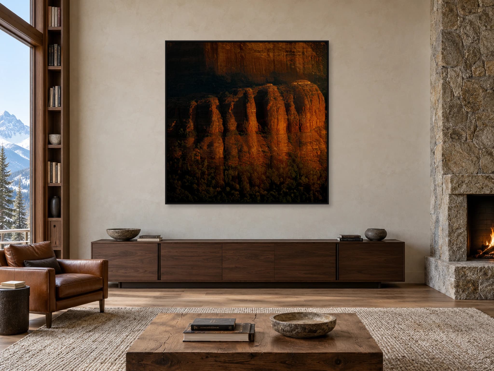 Illustrative interior setting for Rock Columns