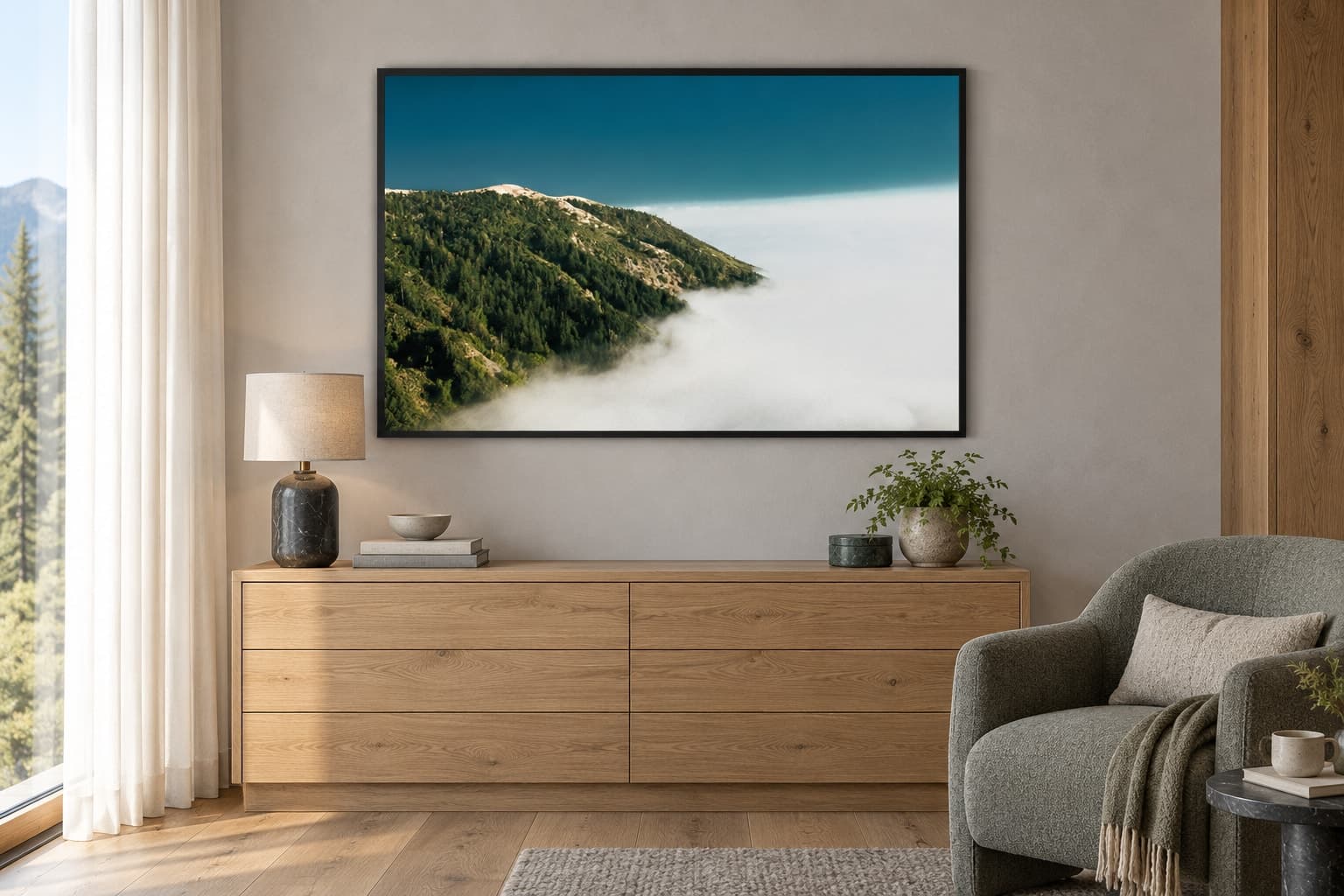 Illustrative interior setting for Above the Cloud