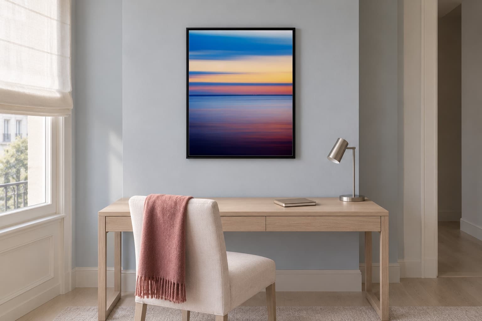 Illustrative interior setting for Blue and Rose, Horizon Study