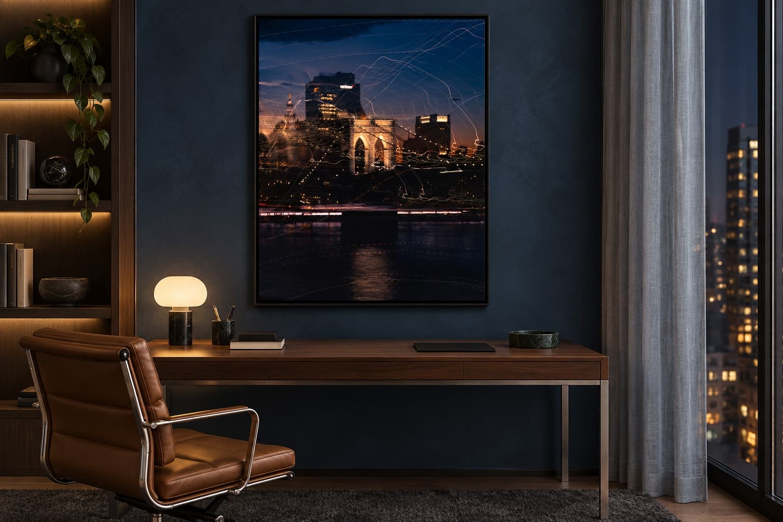 Illustrative interior setting for Crossing Lines