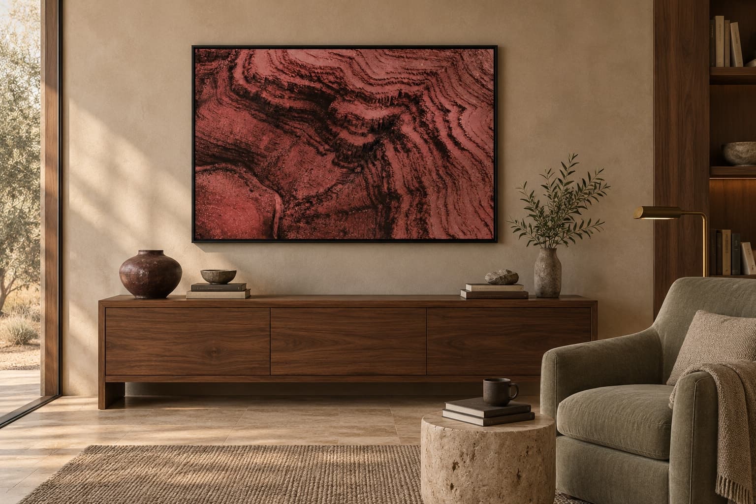 Illustrative interior setting for Folded Ground