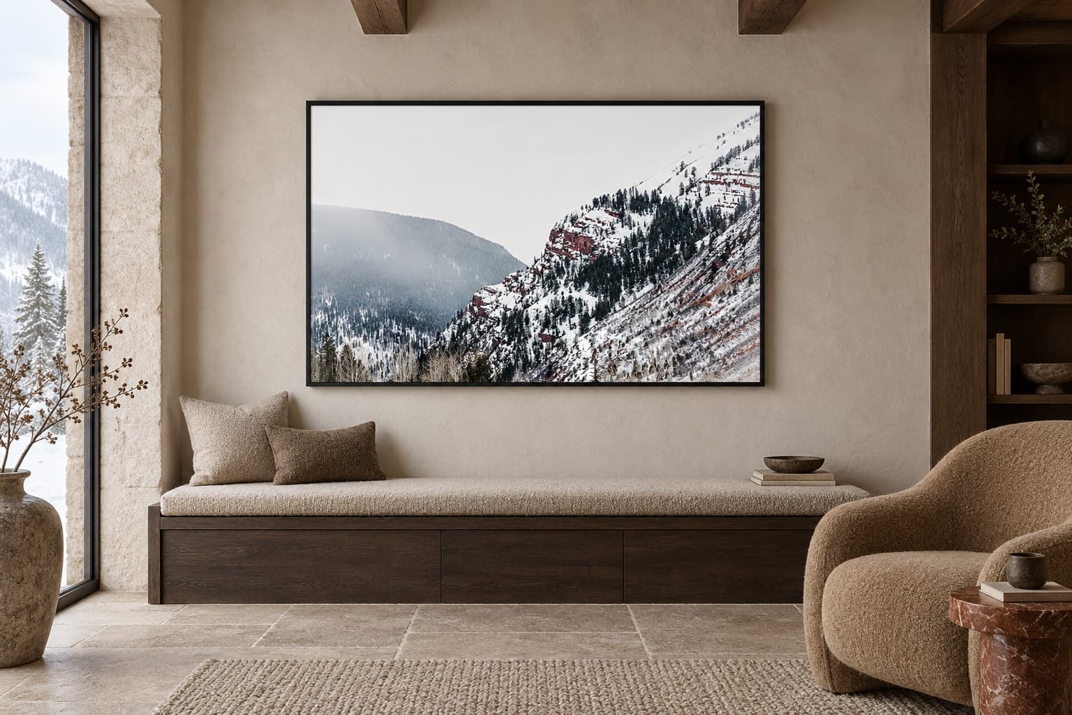 Illustrative interior setting for Red Rock, Snow