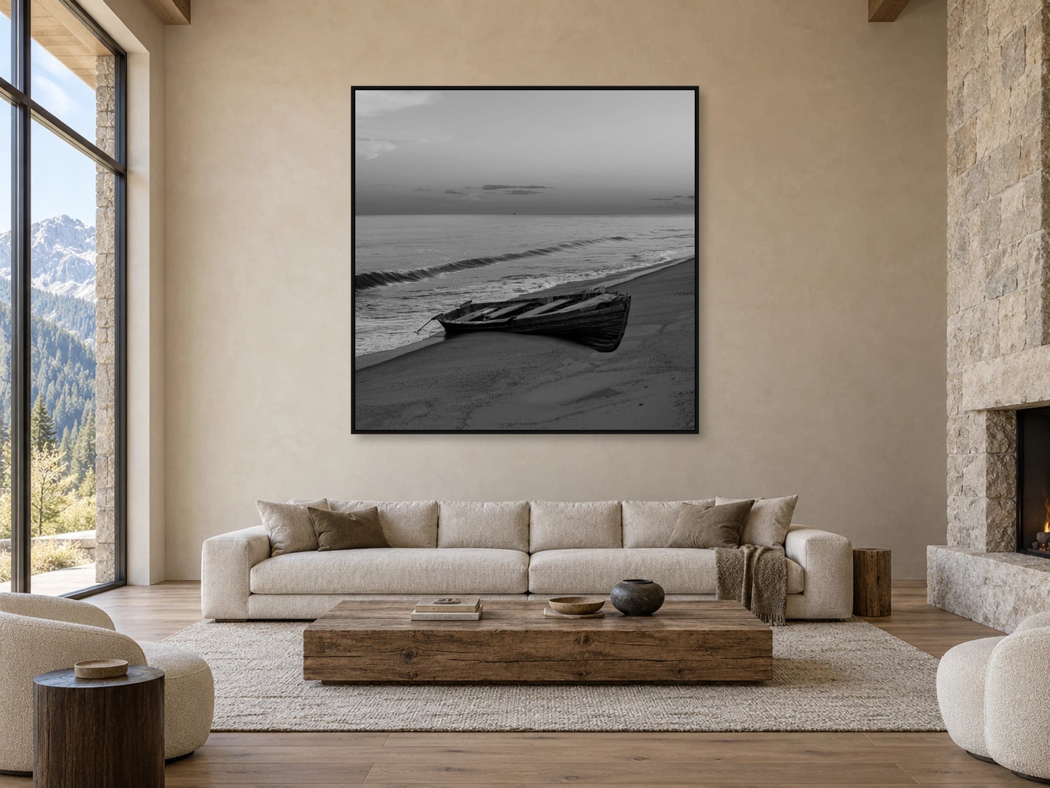 Illustrative interior setting for Beached Boat