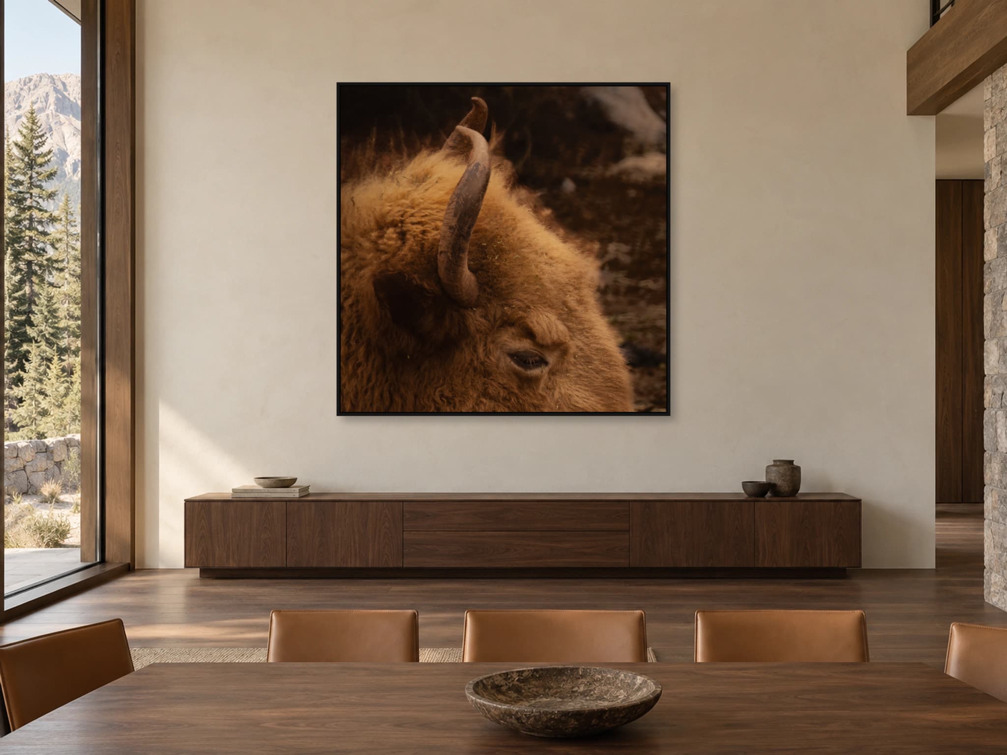 Illustrative interior setting for Bison, Head Study
