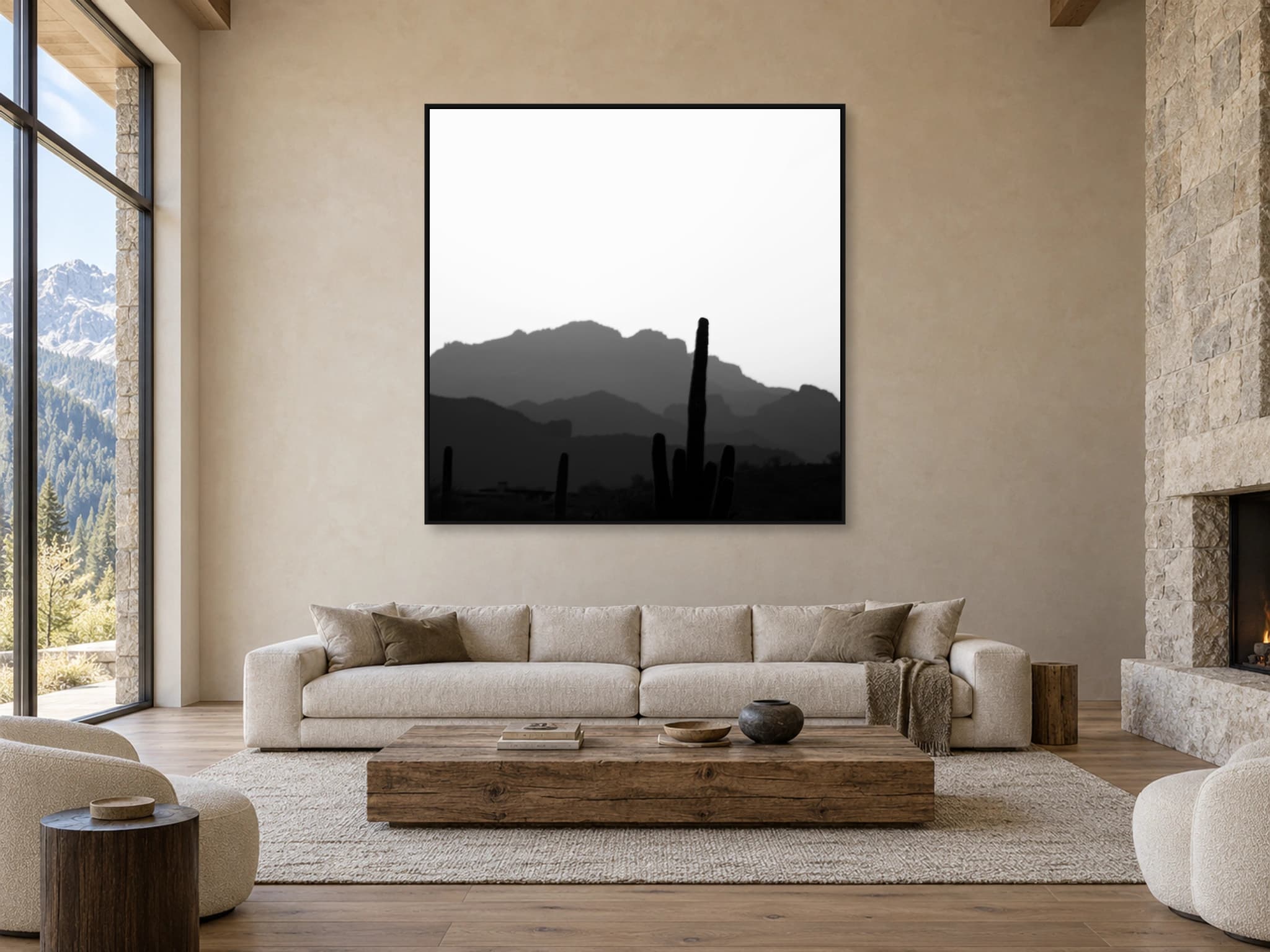 Illustrative interior setting for Saguaros and Range