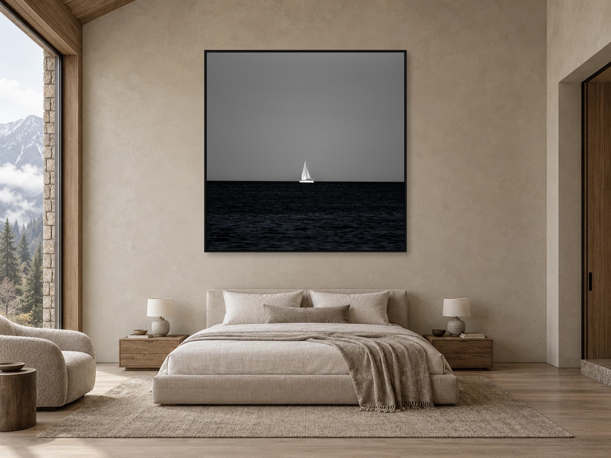 Illustrative interior setting for White Sail